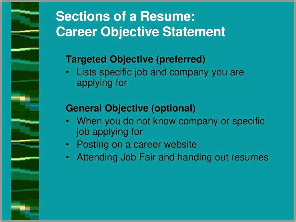 General Objective Examples On Resume