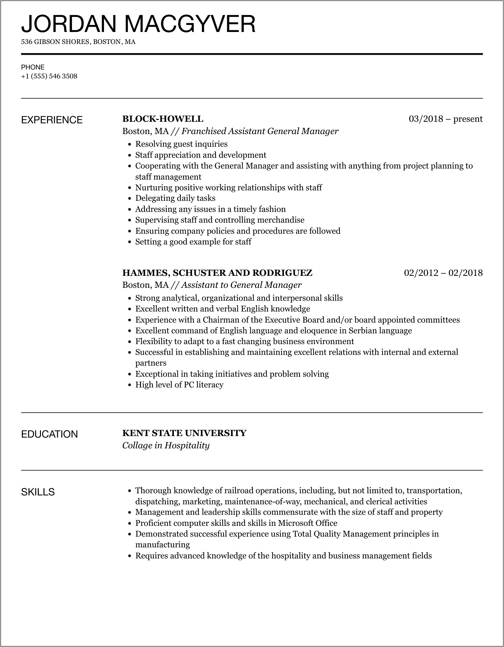 Golf Course Groundskeeper Manager Resume