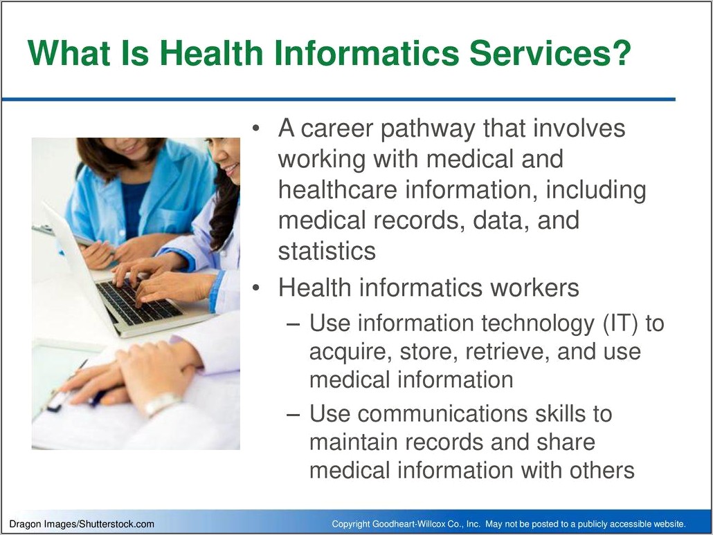 Health Informatics Objective For Resume