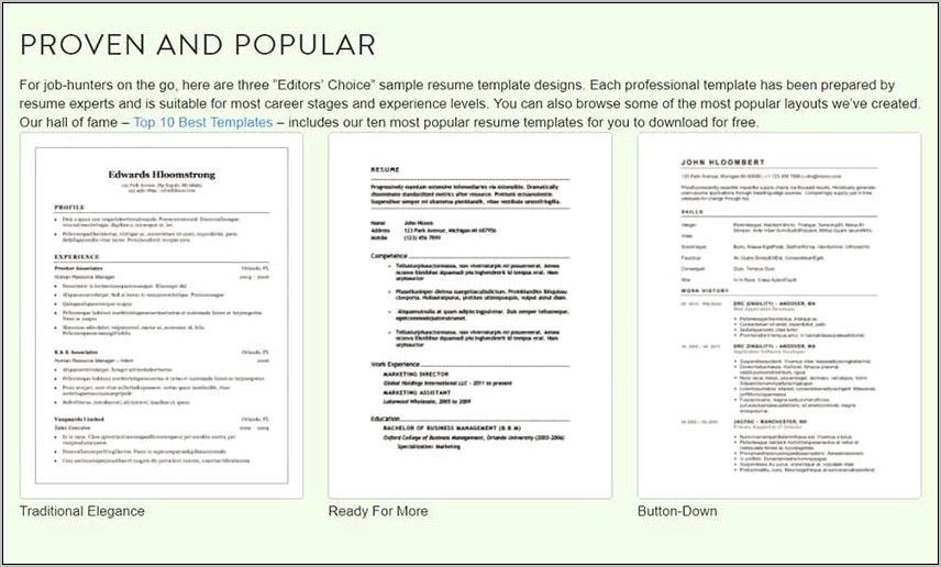 Hloom Resume Templates Free Download
