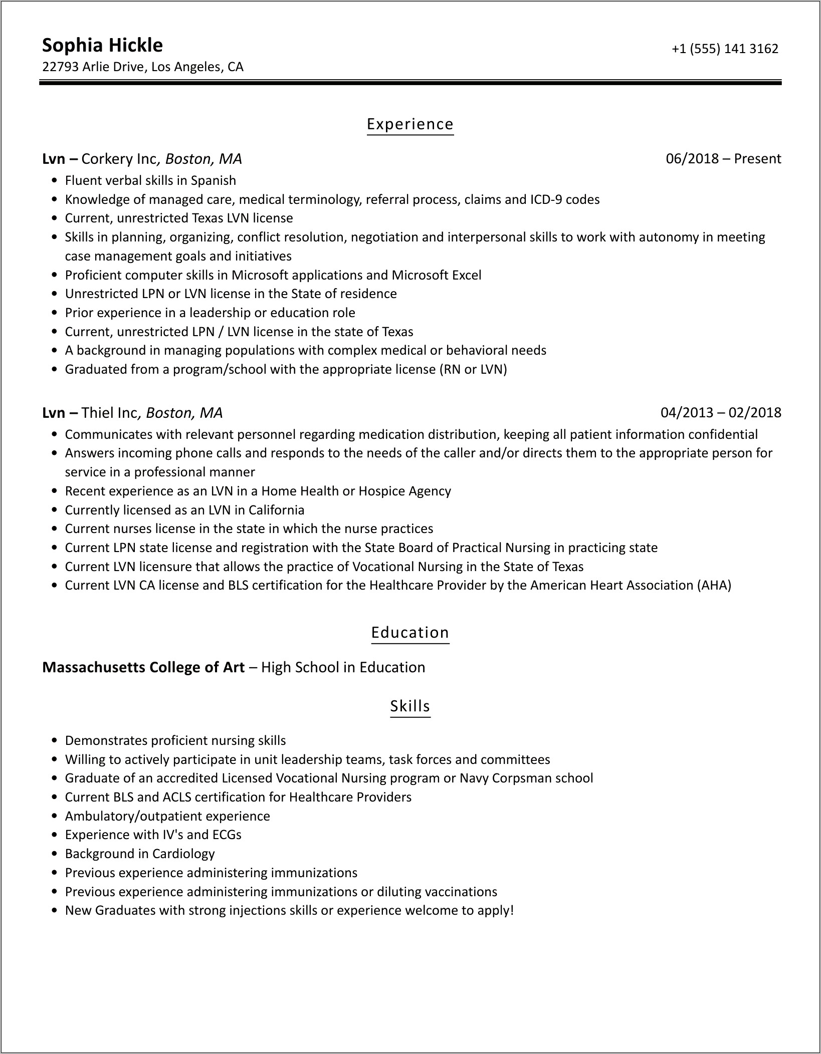 Hospital Corpsman Job Description Resume