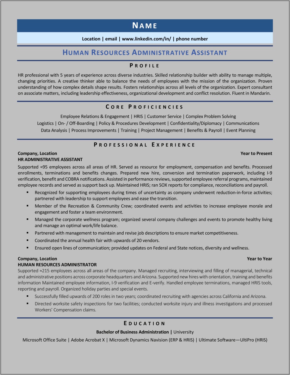 Hr Administrative Assistant Resume Examples