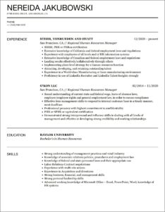 Hr Manager Resume Template Word