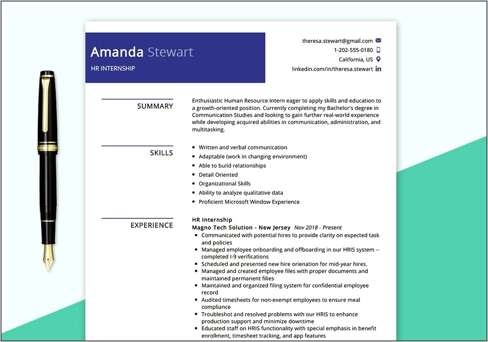 Hr Resume With Data Samples
