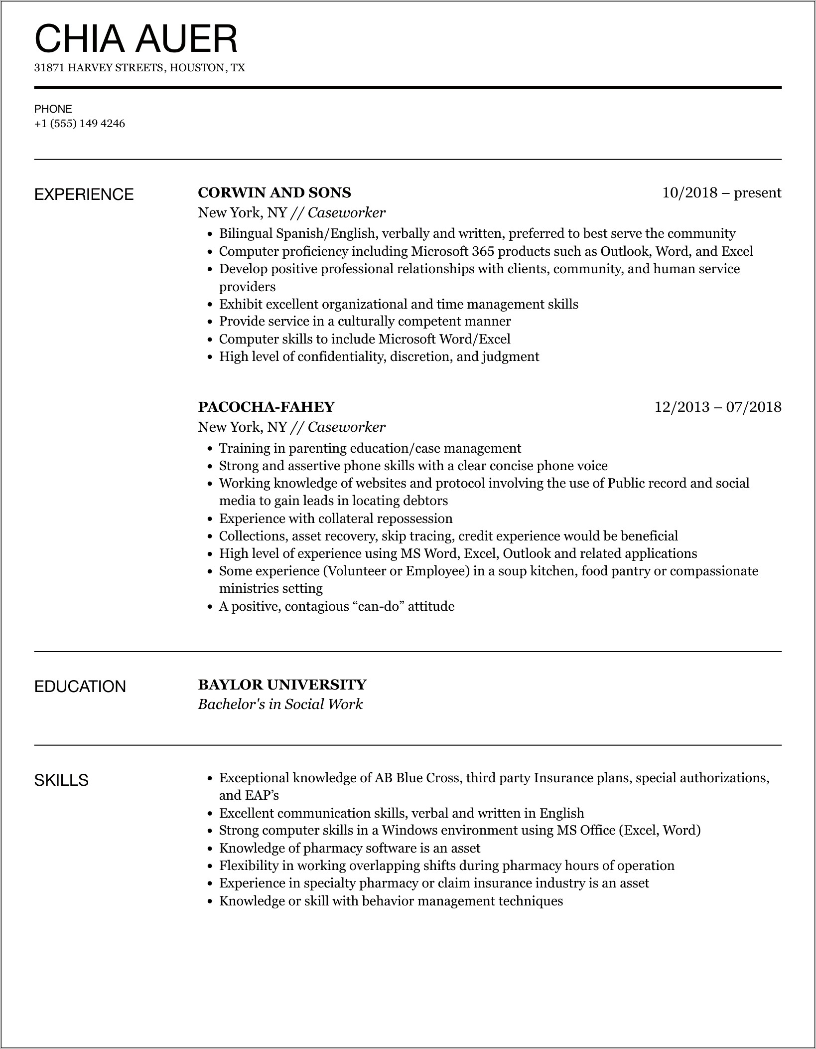 Human Services Worker Resume Objective