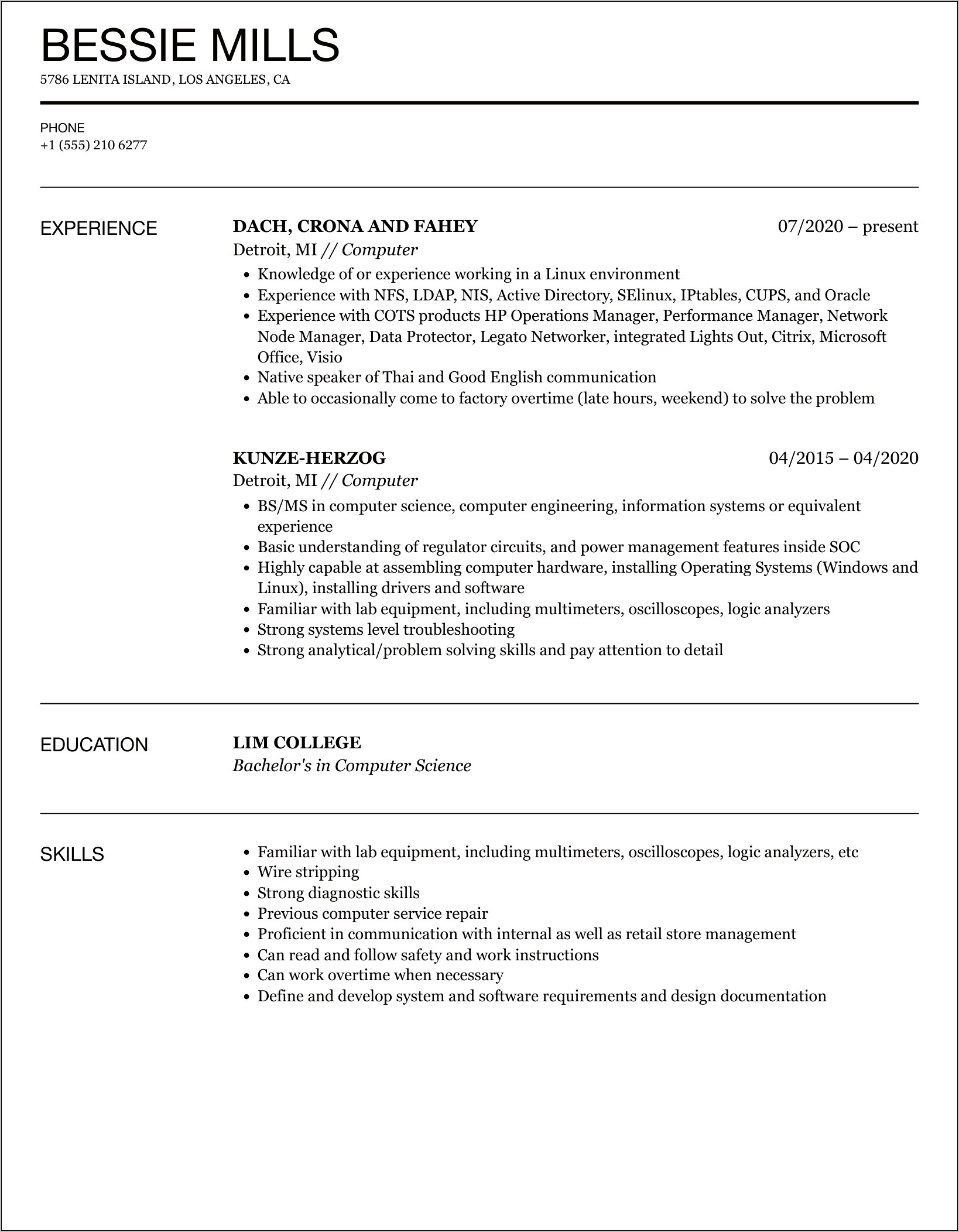 Including Computer Skills On Resume