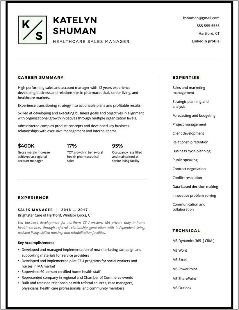 Inside Sales Account Manager Resume