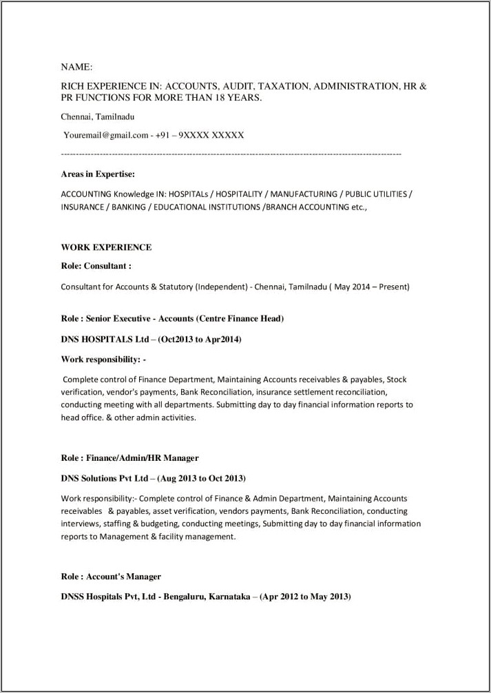 It Account Manager Resume Template
