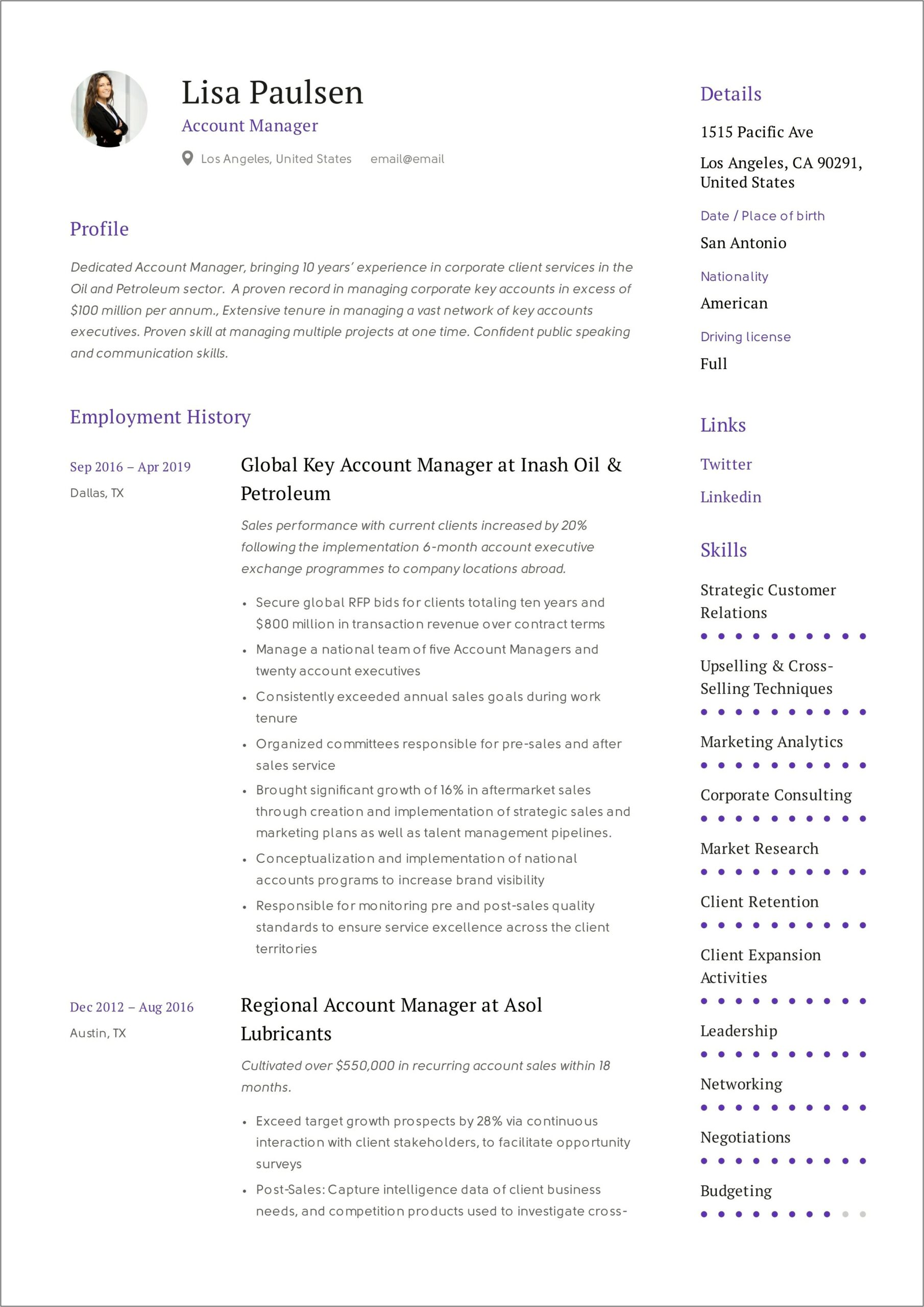 It Sales Account Manager Resume
