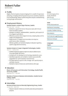 It Systems Analyst Resume Examples