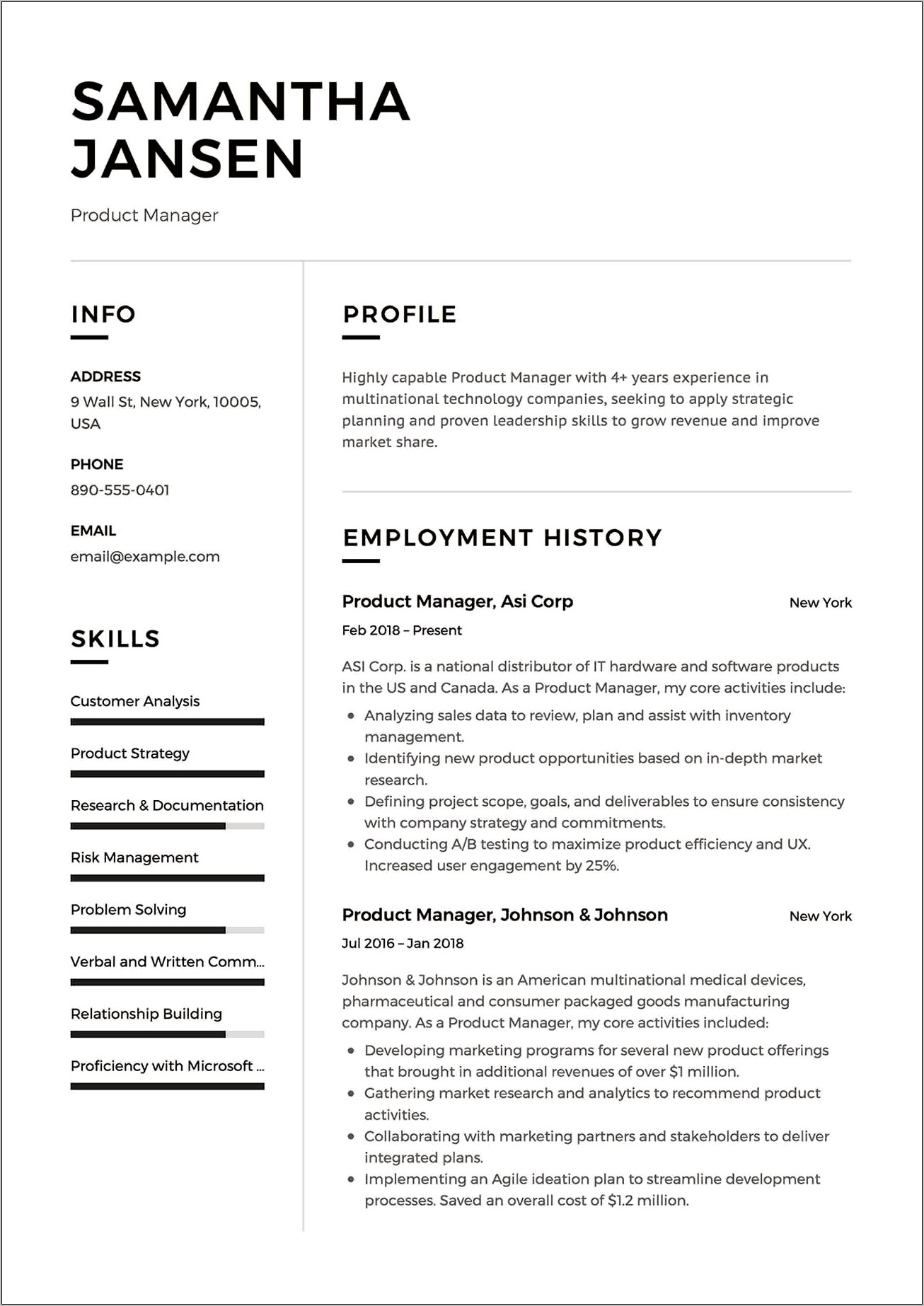Job History Order On Resume
