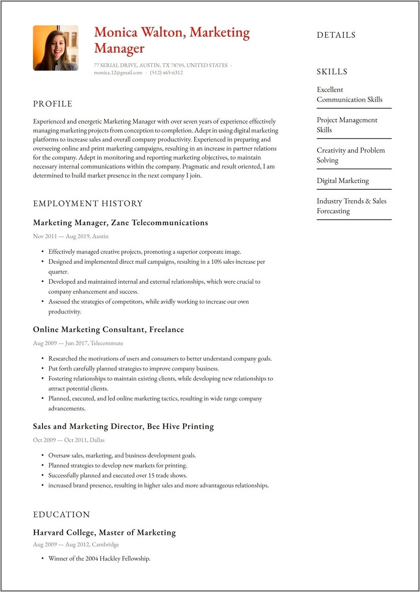 Job Interview Sample Format Resume