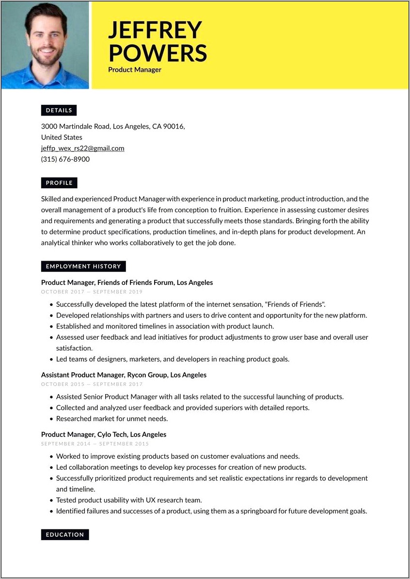 Keywords On Product Manager Resume