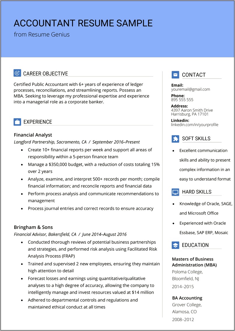 Latest Sample Resume For Experienced