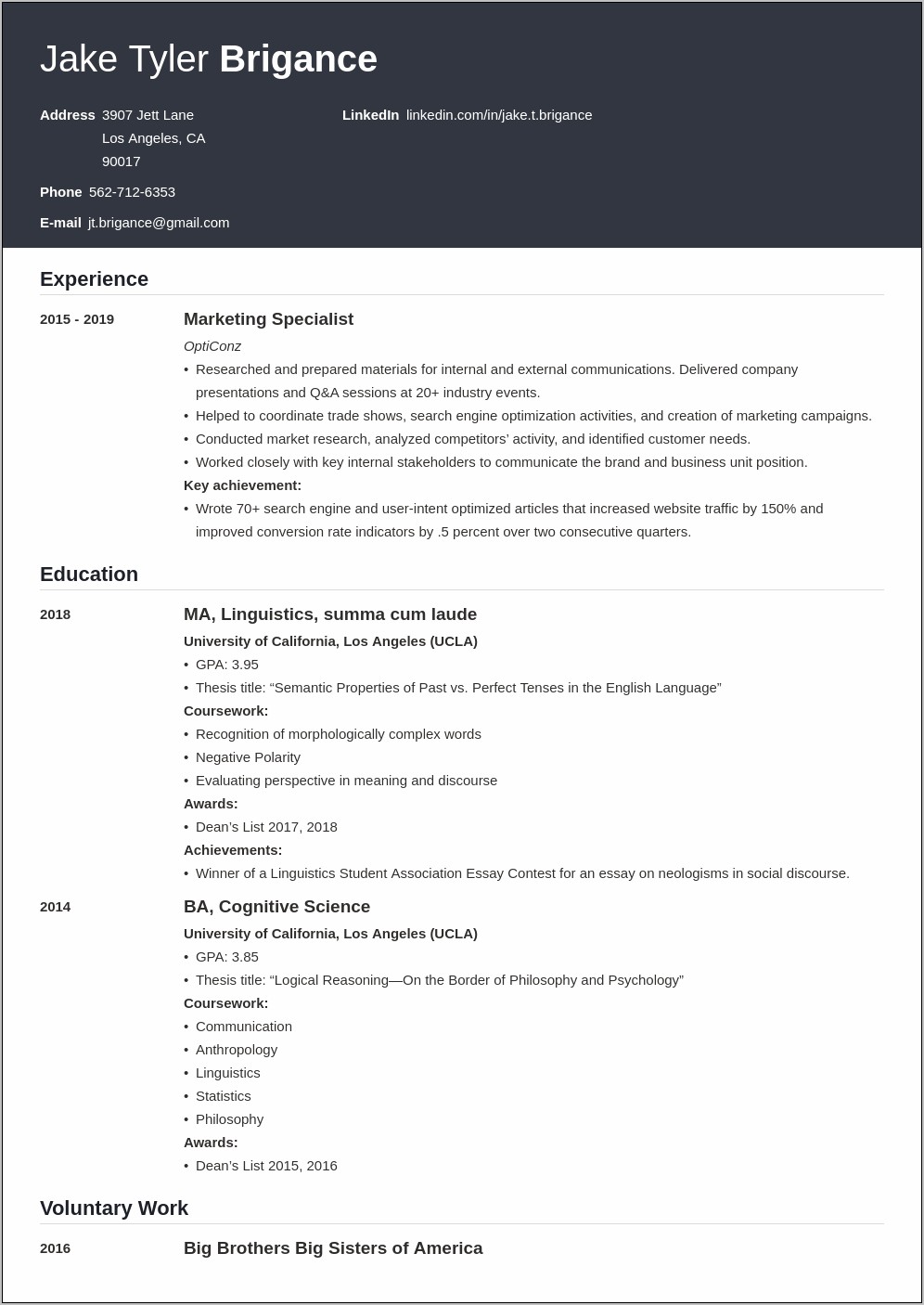 Lawyer Career Objective In Resume