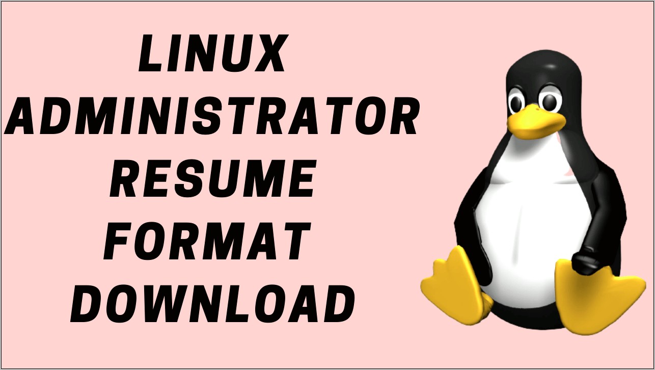 Linux Admin Sample Resume Distor