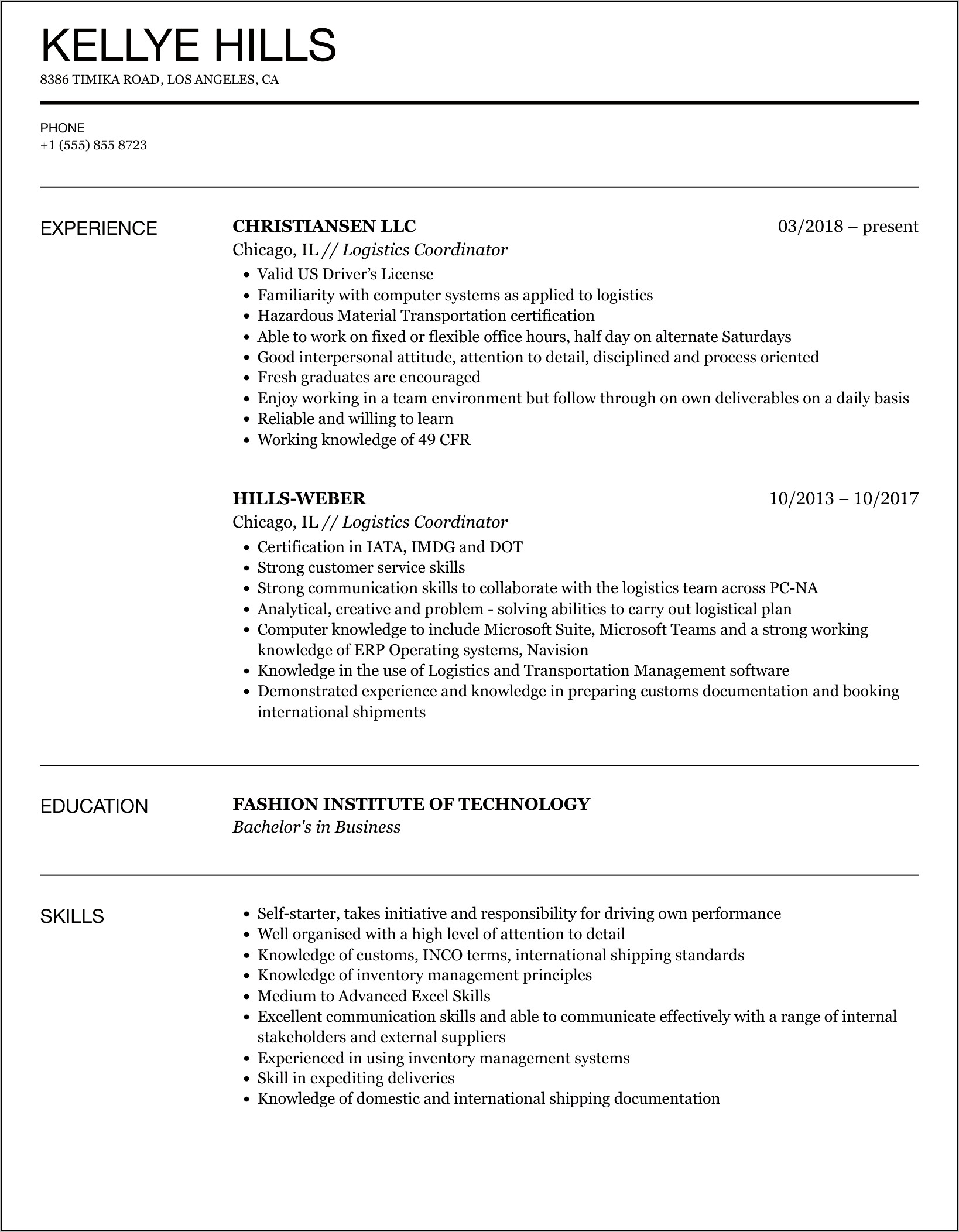 Logistic Jobs And Resume Database