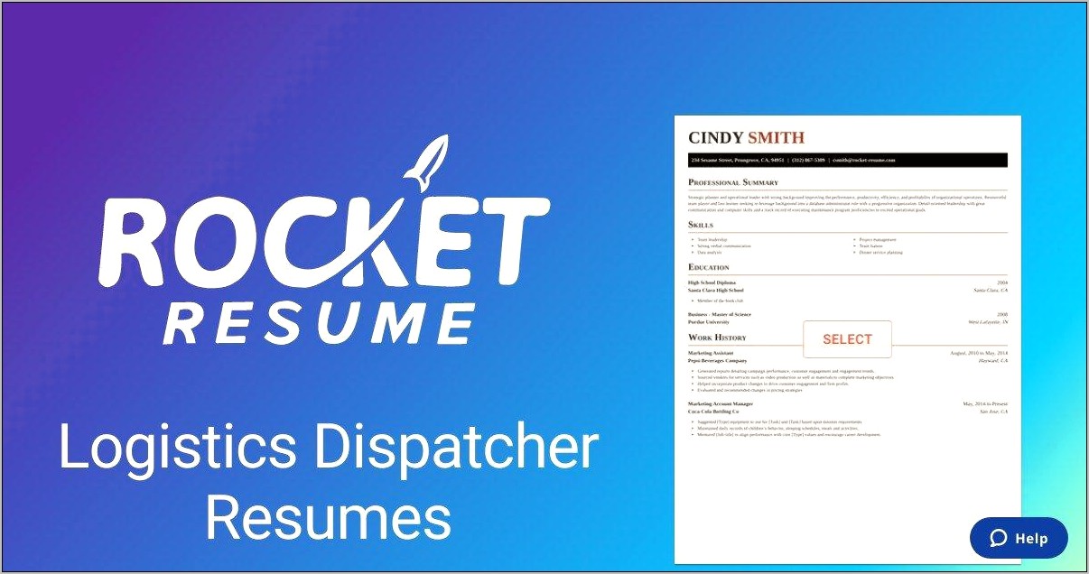 Logistics Dispatcher Job Description Resume