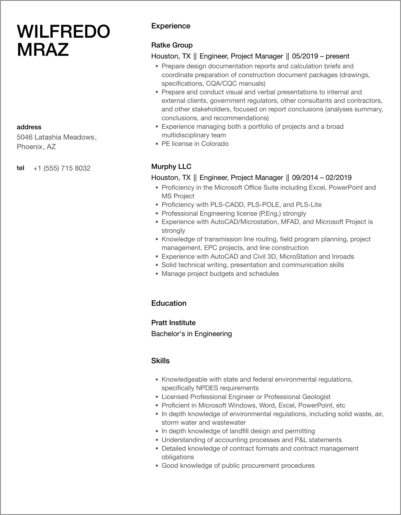 Lte Engineer Project Manager Resume