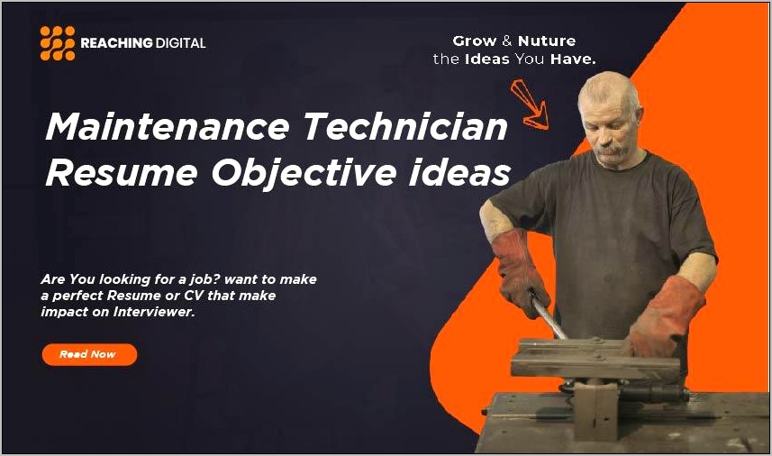 Machine Maintenance Technician Resume Objective