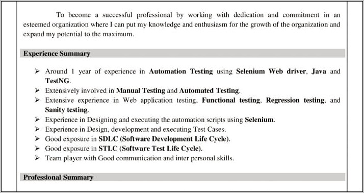 Manual Mobile Tester Sample Resumes