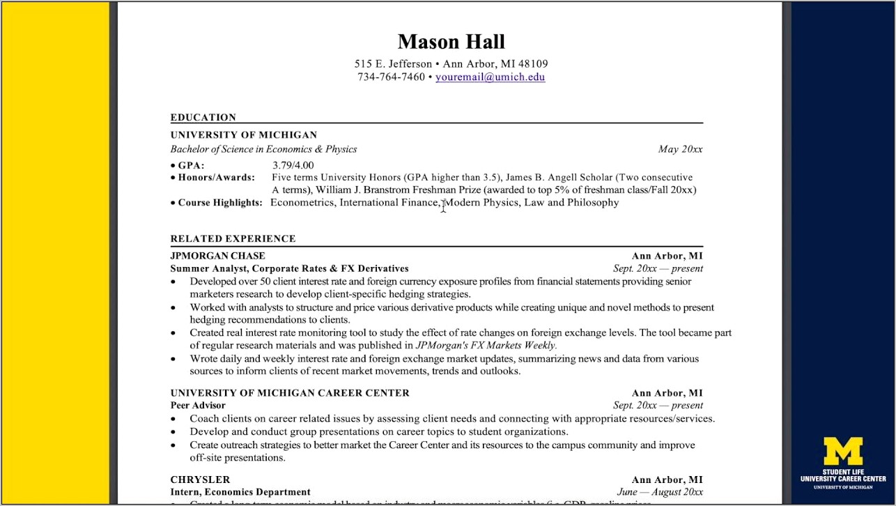 Mason Resume Examples And Samples