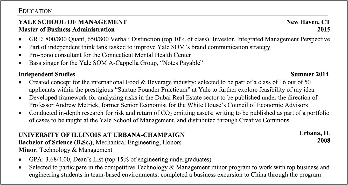 Mckinsey And Company Sample Resume