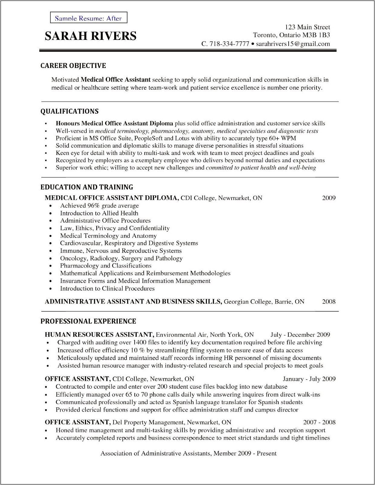 Medical Administrative Assistant Resume Objective