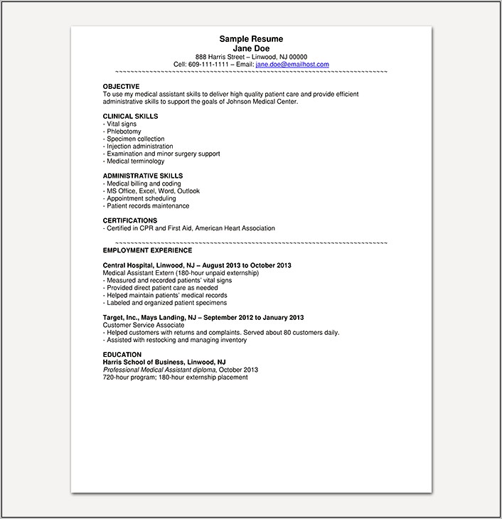 Medical Assistant Resume Summary Samples