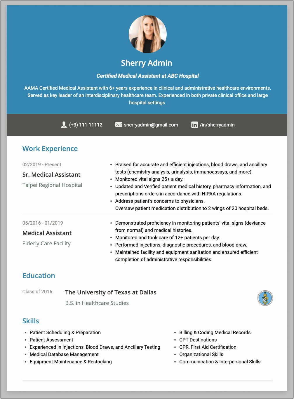 Medical Assistant Sample Resume Objective
