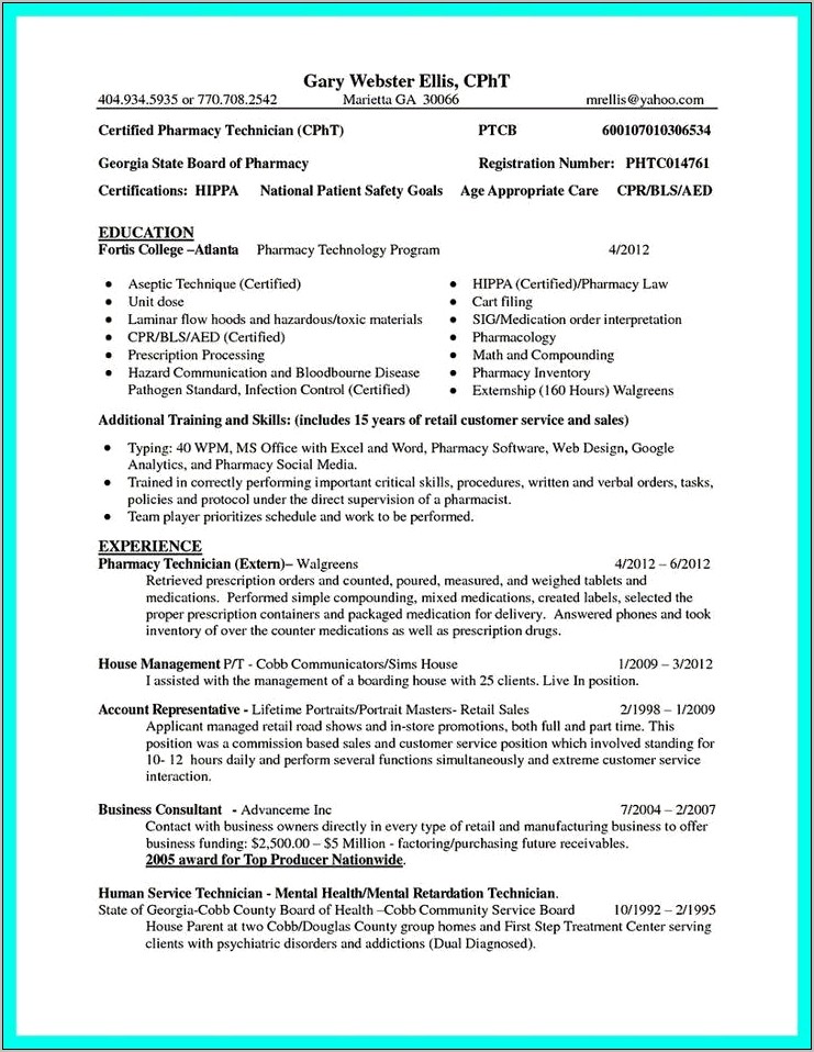 Mental Health Technician Resume Objective