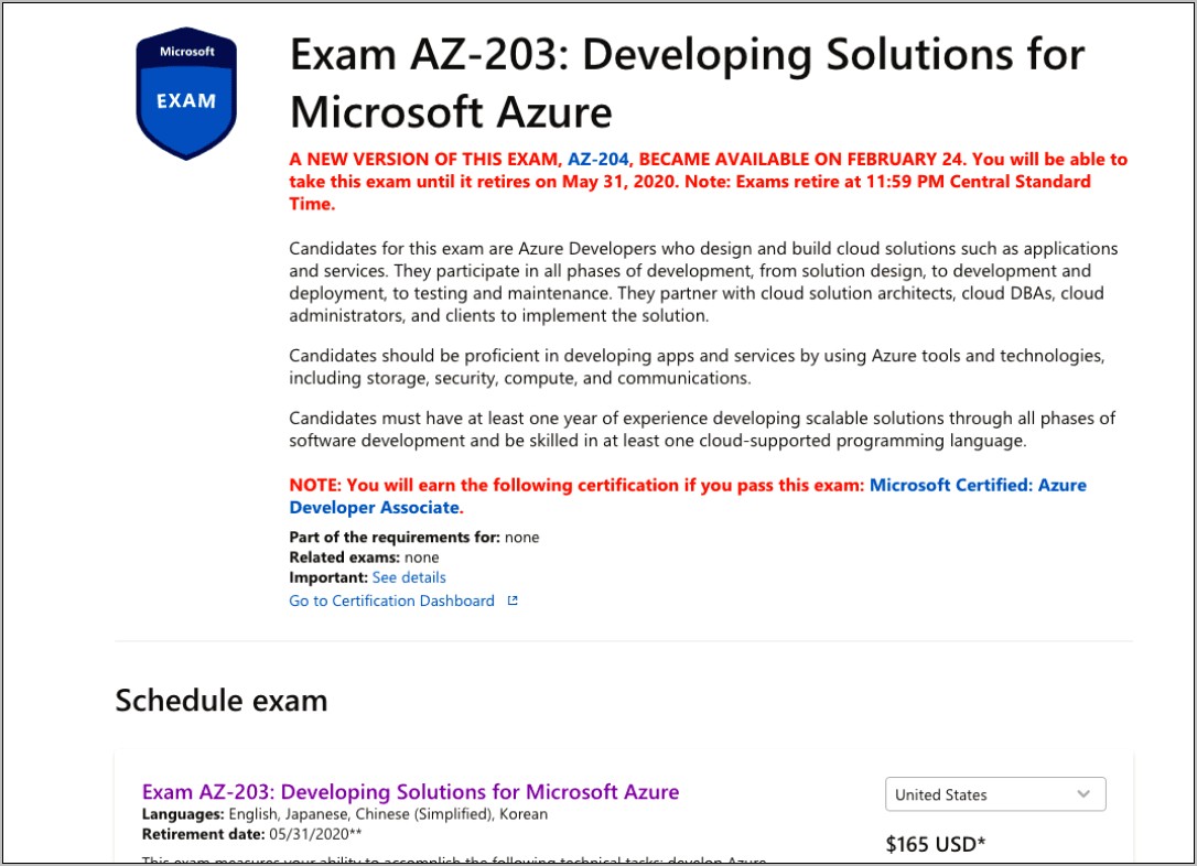 Microsoft Azure Developer Sample Resume