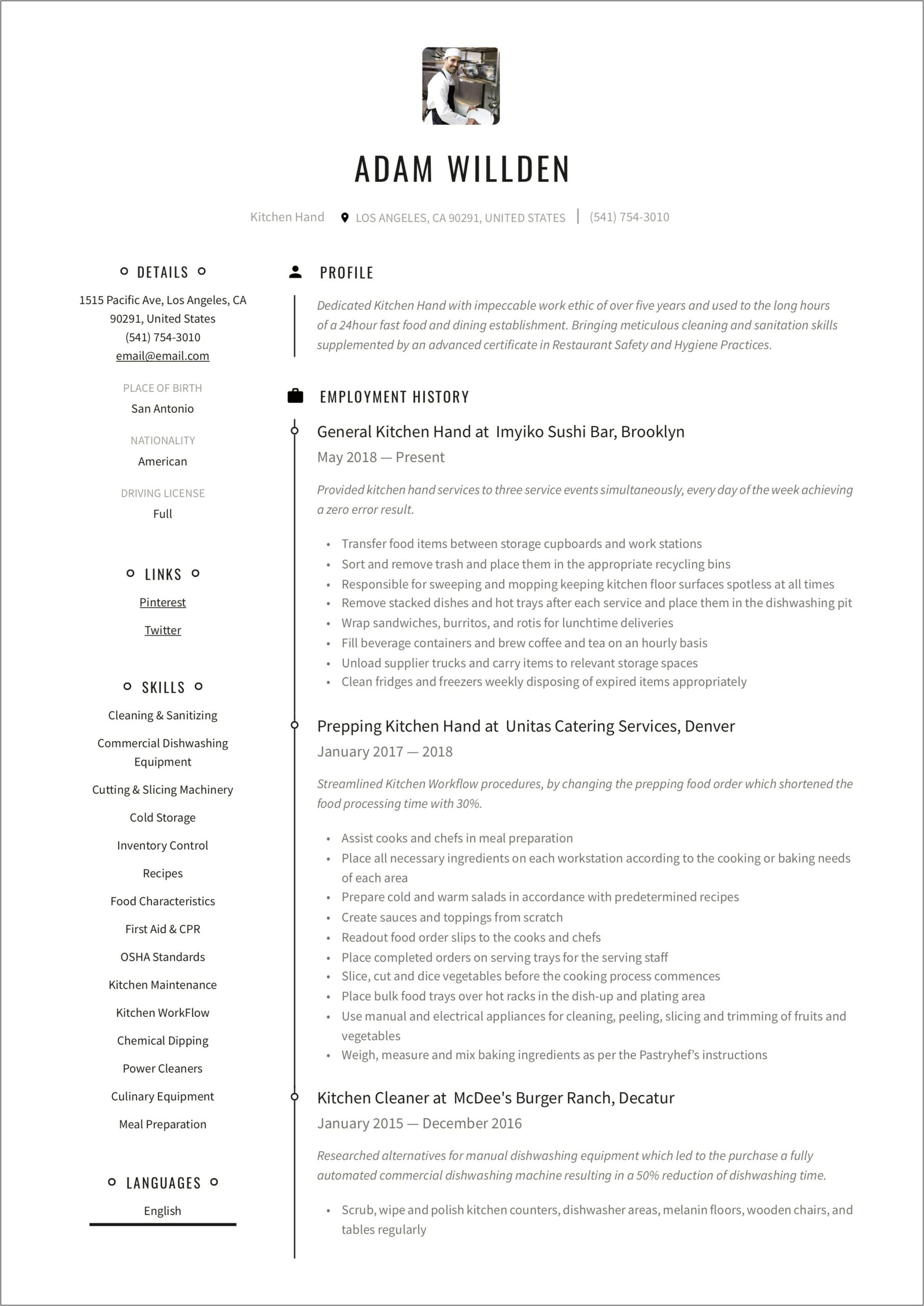Moving And Storage Resume Sample