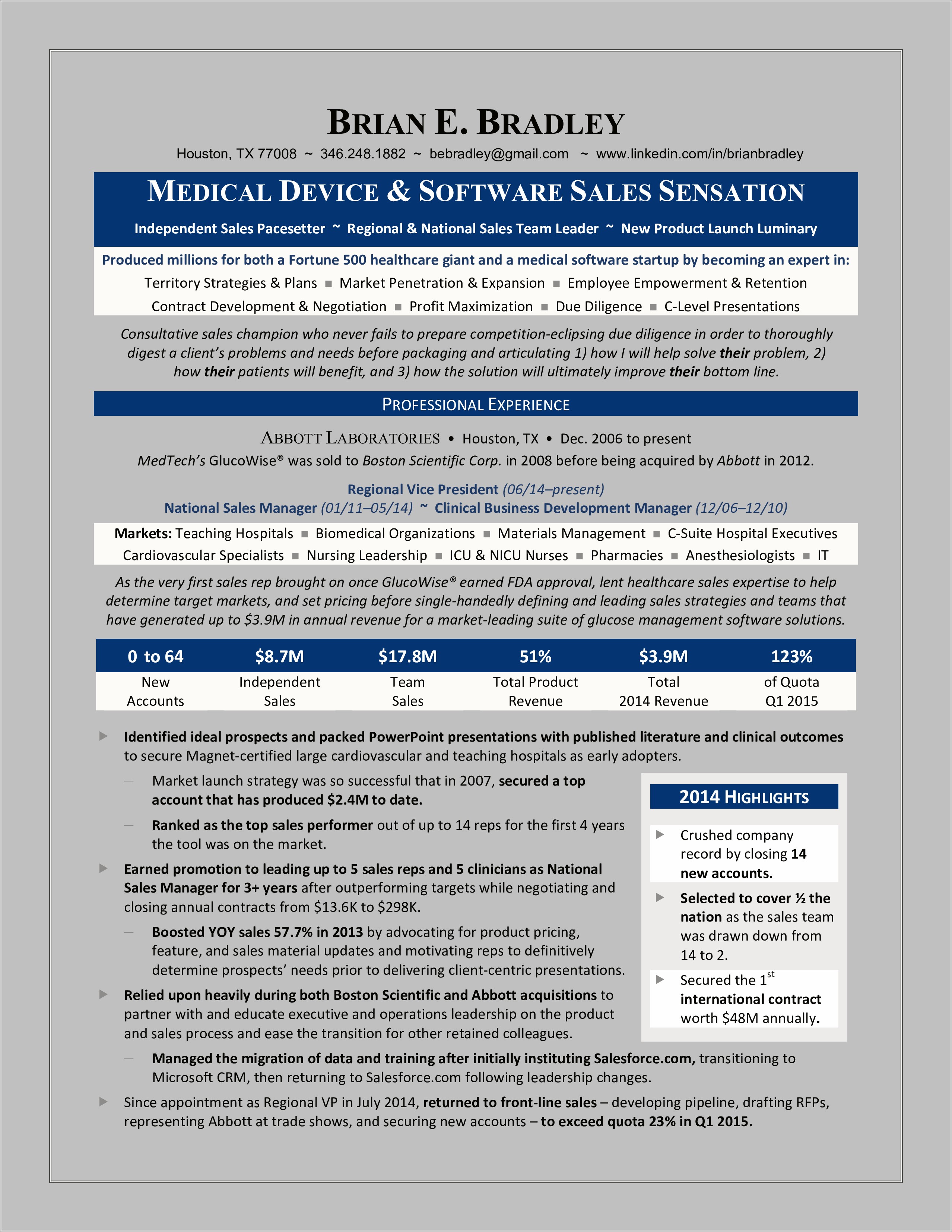 National Sales Manager Resume Examples