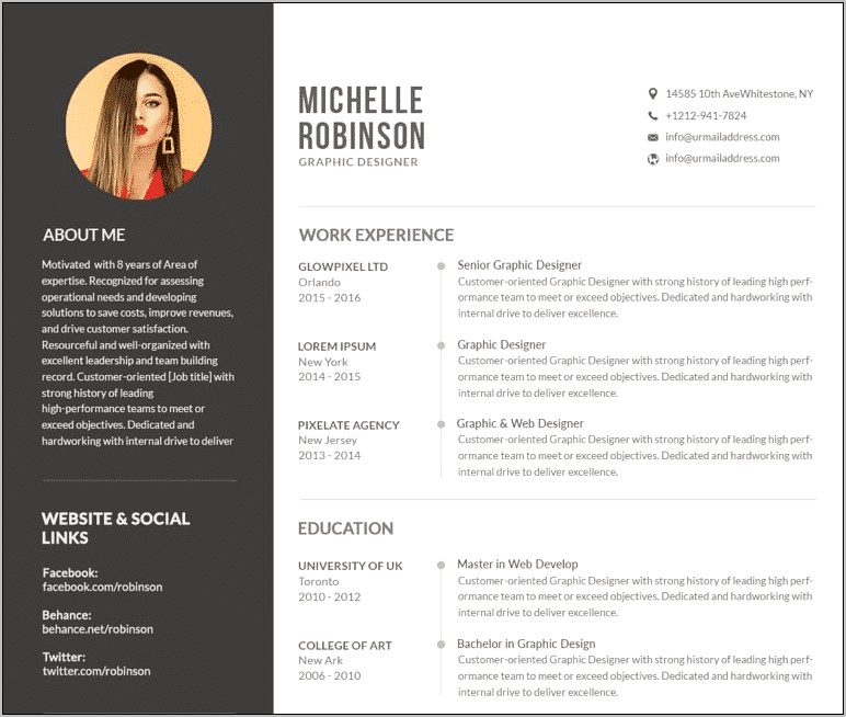 Need Example Copy Of Resume