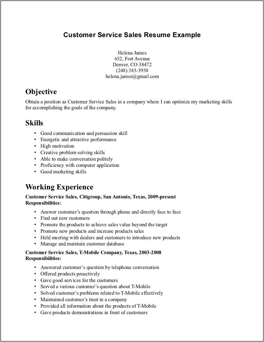 Objective And Skills For Resume