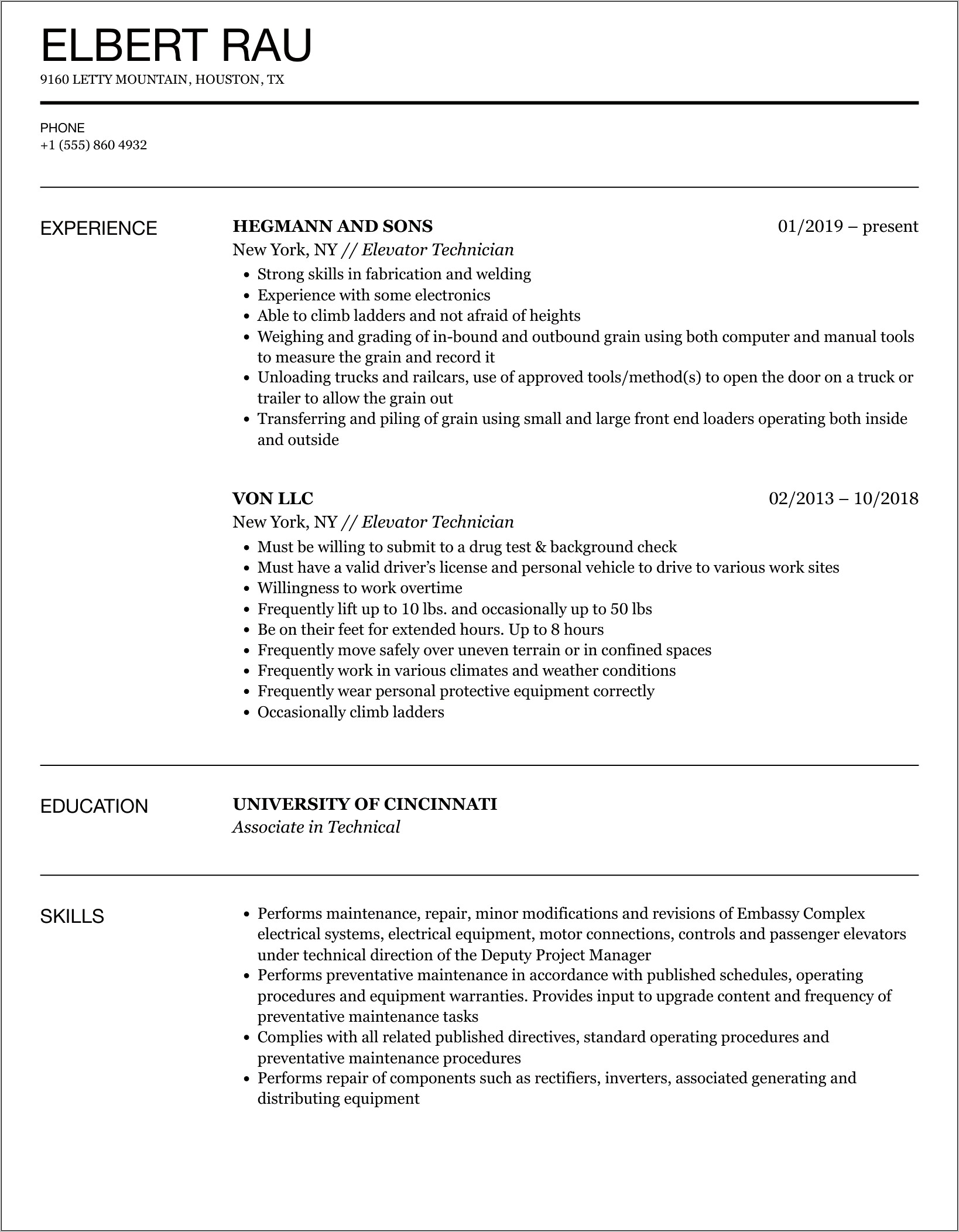 Objective For A Maintenance Resume