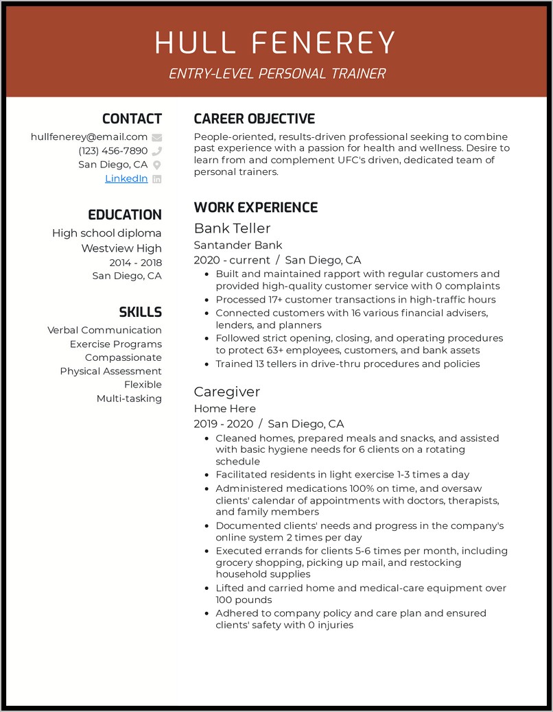 Objective For Corporate Fitness Resume
