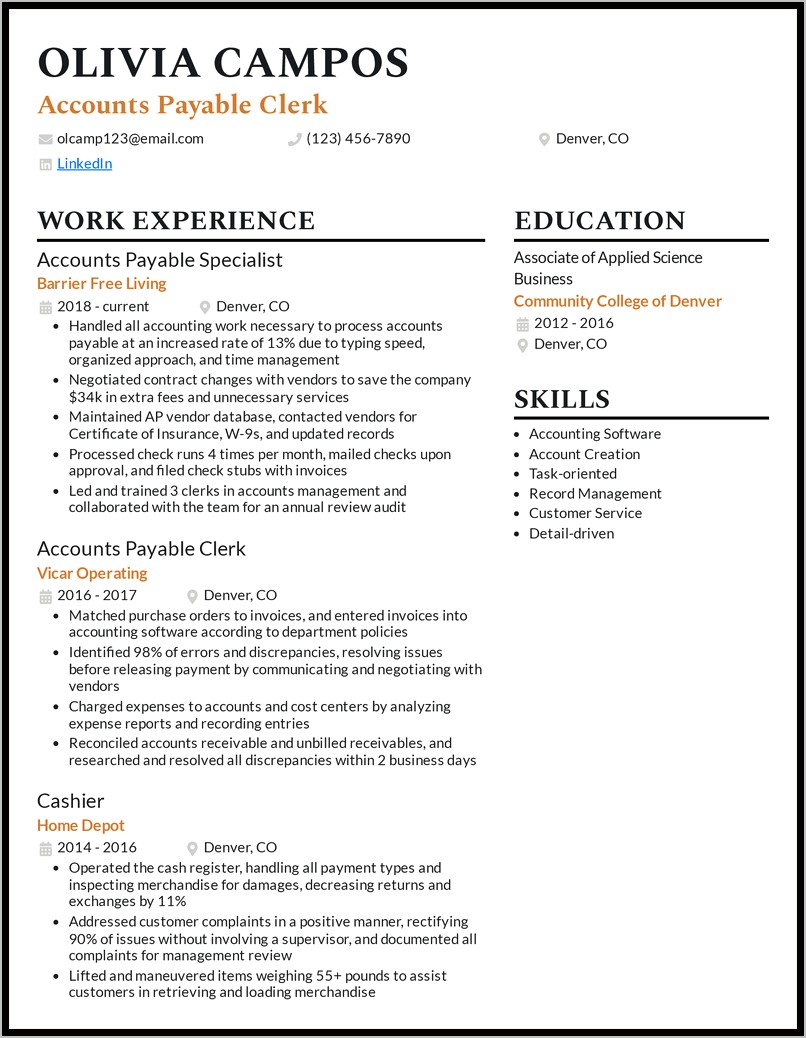 Objective For Resume Accounting Clerk