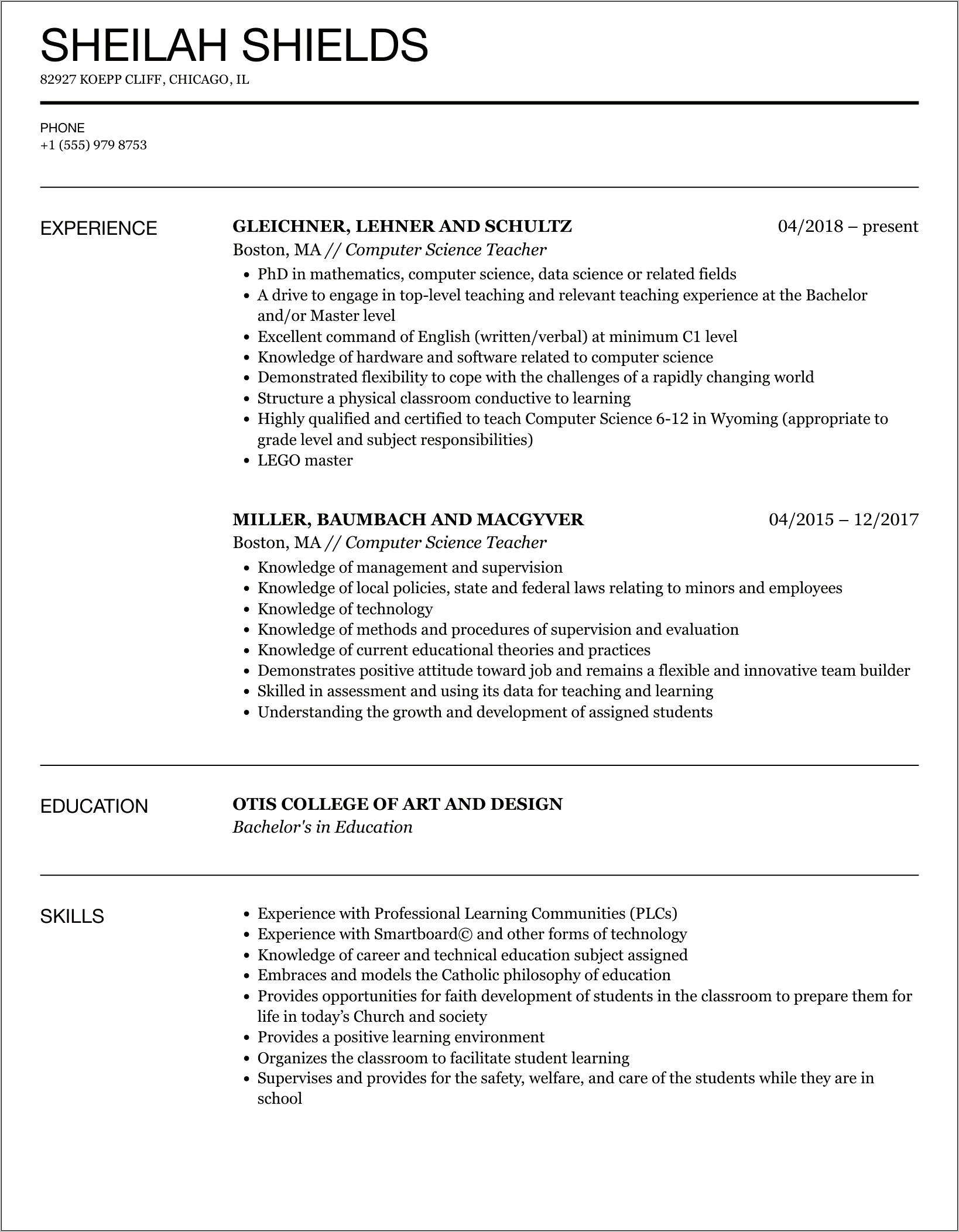 Objective For Resume Computer Skills