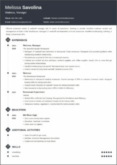 Objective For Resume For Resturant