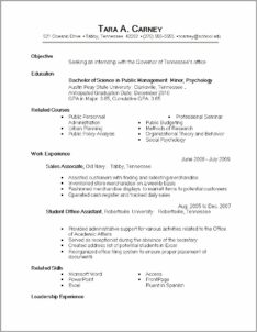 Objective In A Resume Intership