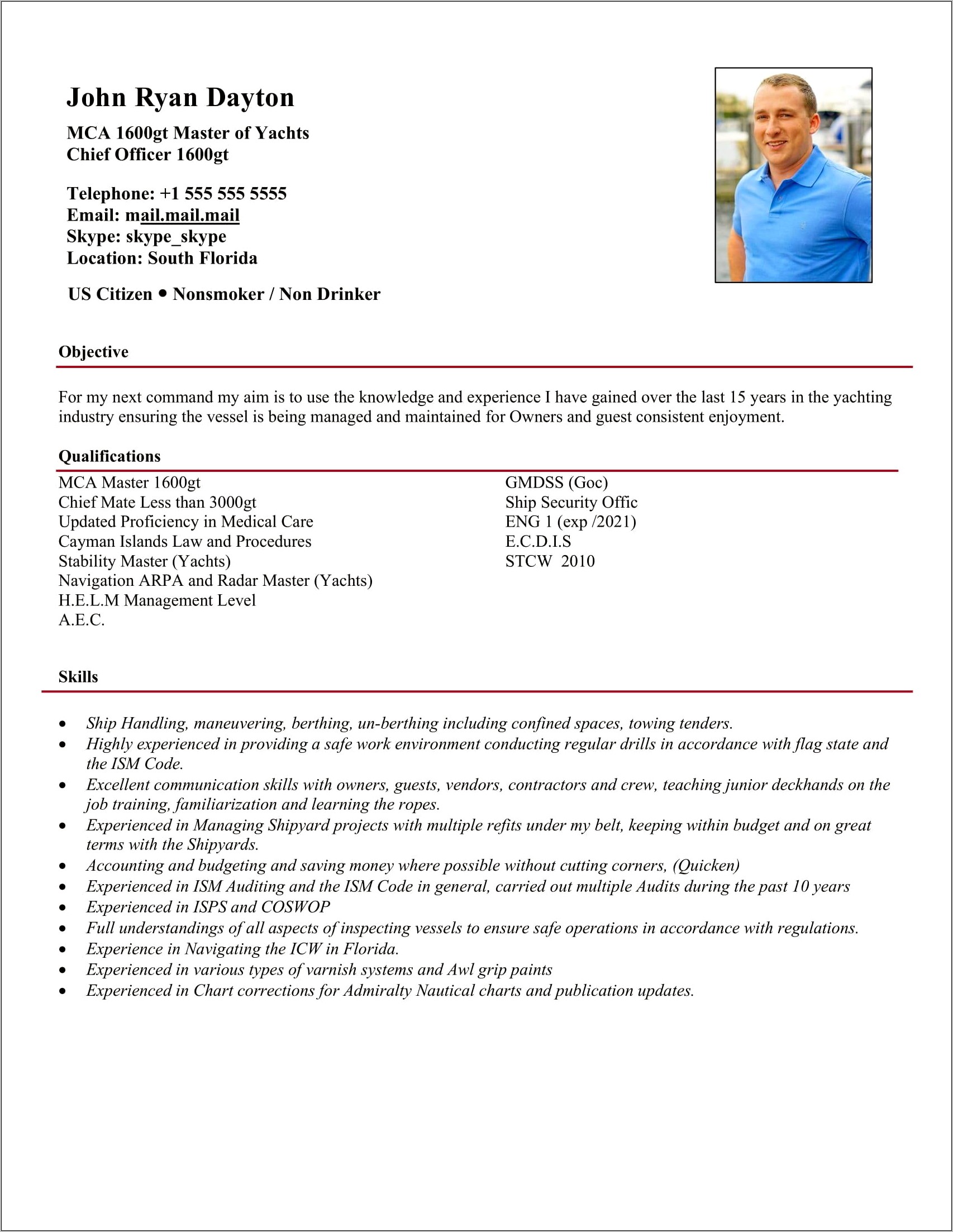 Objective In Resume For Seaman