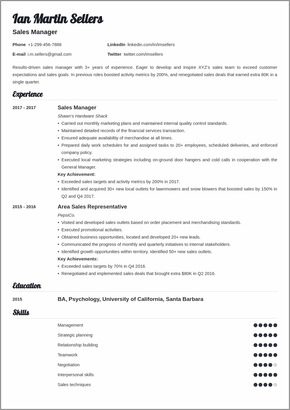 Objective On Sales Manager Resume