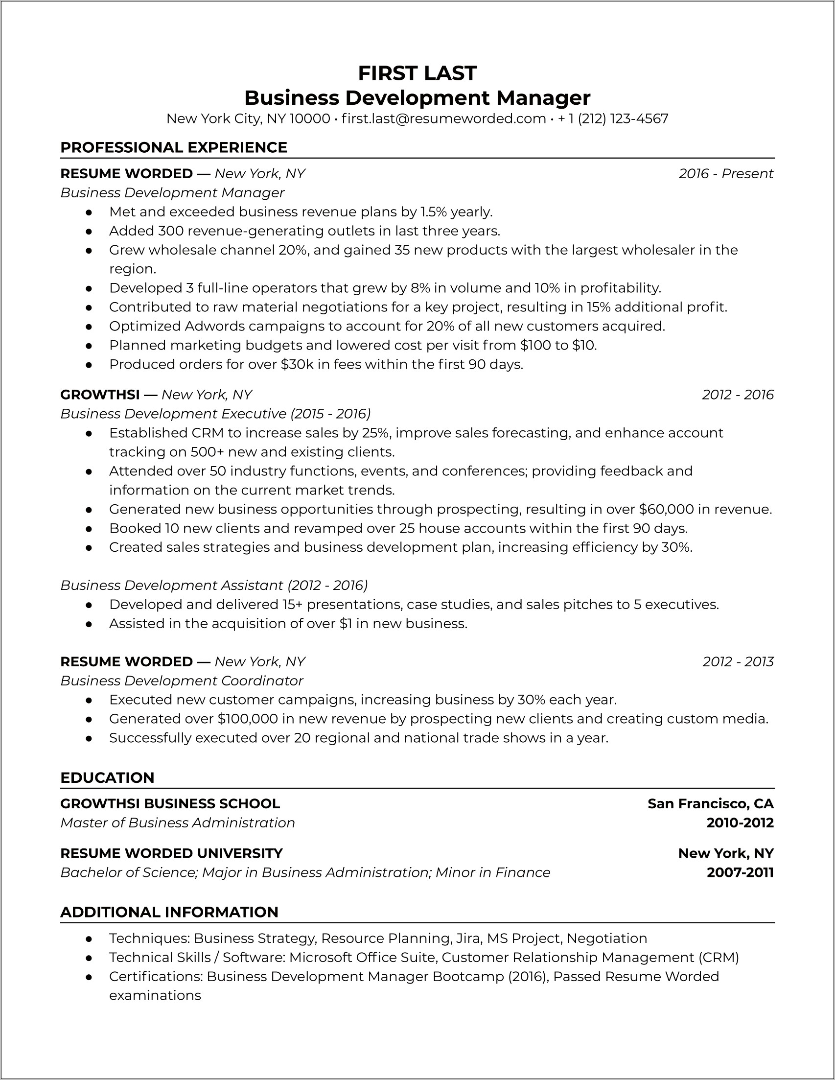 Objective Resume Growth Entry Level