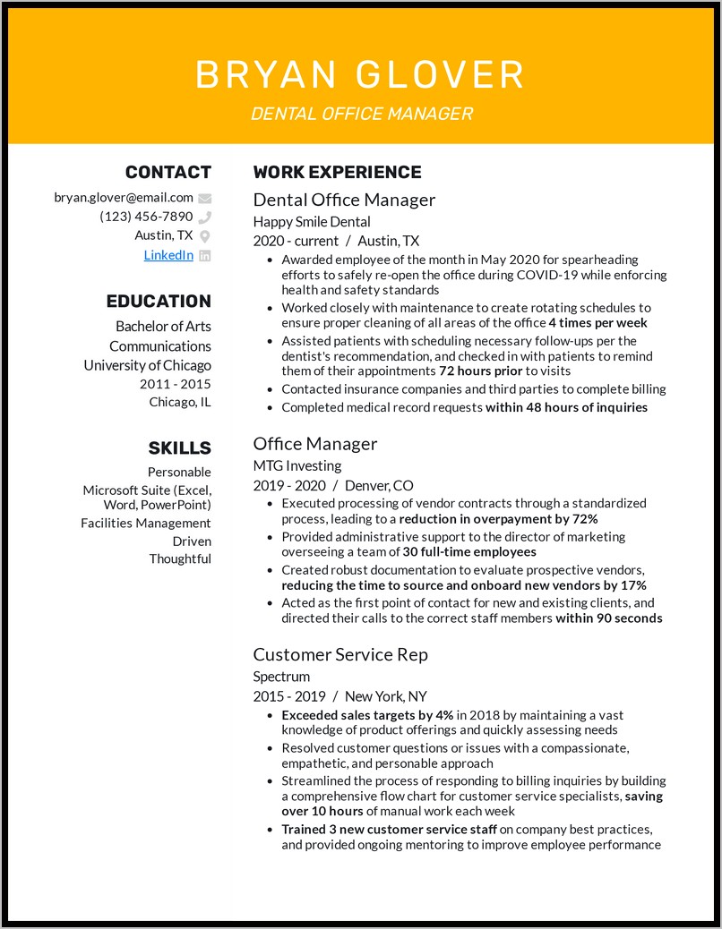 Office Manager Resume Professional Summary