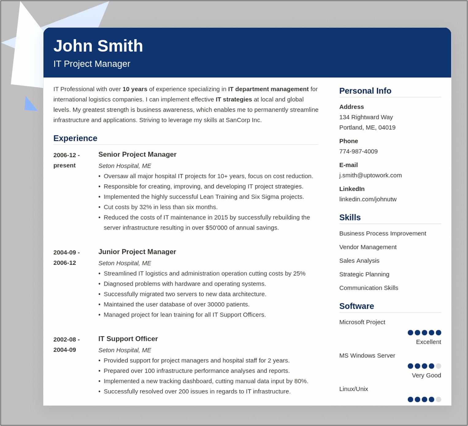 One Page Resume Maker Free