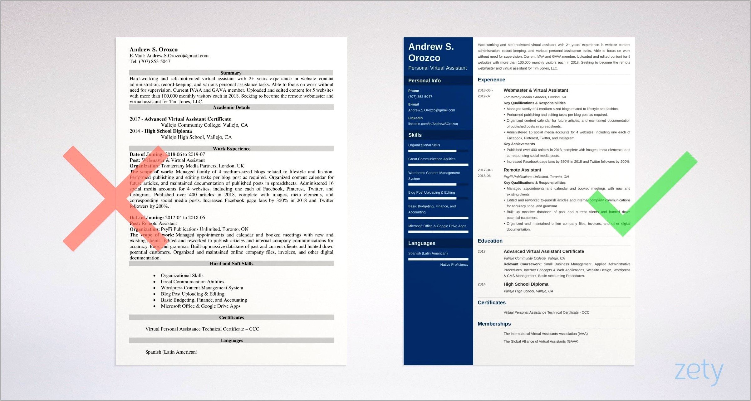 Personal Assistant Resume Templates Free