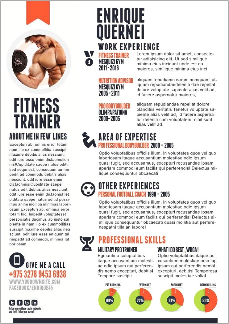 Personal Trainer Resume Examples Free