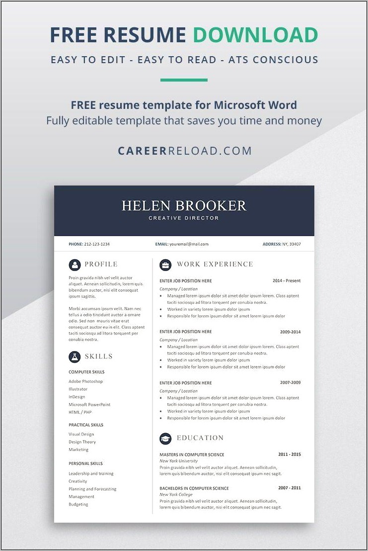Pinterest Resume Template Free Download